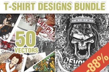 Beautiful T-shirt Designs Bundle: 50 Gorgeous T-shirt Vectors