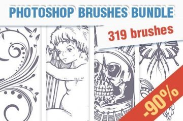 Photoshop Brushes Bundle: 319 Premium Brushes for only $13