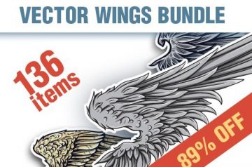 Vector Wings Bundle + Bonus 58 FREE Wings Brushes for only $12