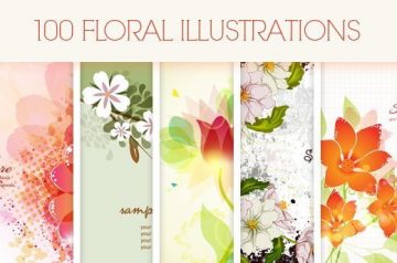 100 Floral Vector Illustrations with an Extended Royalty License