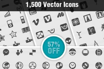Get 1,500 easily customizable vector icons for only $27