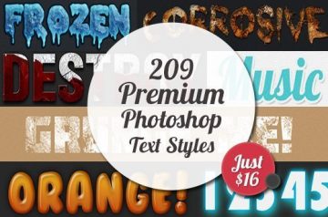 Friday Special: 209 Premium Photoshop Text Styles for Just $16