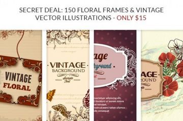 Floral Frames & Vintage Vector Illustrations - Only $15
