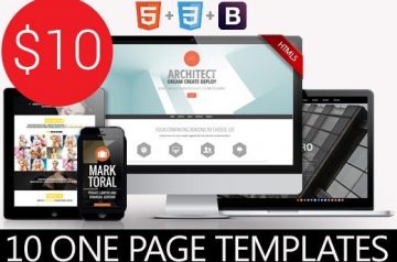 10 One Page Responsive HTML5 & WordPress Templates - Only $10