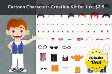Cartoon Characters Creation Kit for Just $3.9