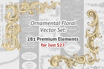 Ornamental Floral Vector Set: 281 Premium Elements for Just $27