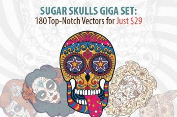 Sugar Skulls Giga Set: 180 Top-Notch Vectors for Just $29