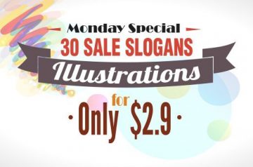 Slogans Illustrations with an Extended Royalty License – Only $2.9