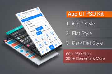 Magnificent Design Elements: 300+  iOS7, Flat, Dark Flat UI Elements