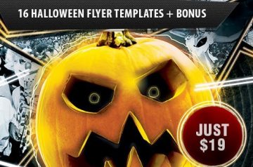 16 Top-Notch Halloween Flyer Templates + 8 Extra Posters & Mockups for Just $19