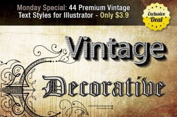Premium Vintage Text Styles for Illustrator - Only $3.9