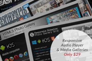 Responsive Audio Player & 3 Media Galleries with a Multi-Use