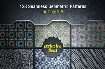 128 Seamless Geometric Patterns with an Extended License – Only $29