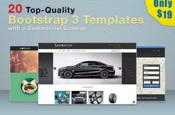 20 Top-Quality Bootstrap 3 Templates with a Commercial License – Only $19