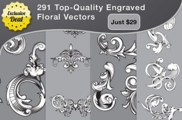Engraved Floral Vectors for Just $29 (value $450): 291 Top-Quality