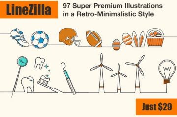 LineZilla: 97 Super Premium Illustrations in a Retro-Minimalistic Style – Just $29