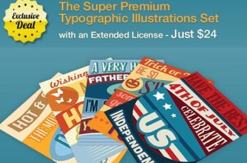 The Super Premium Typographic Illustrations Set & Bonus - Just $24