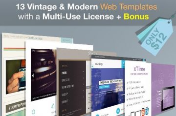 13 Vintage & Modern Web Templates with a Multi-Use License + Bonus – Only $12