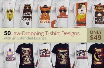 Professional t-shirt Designs with an Extended License – Only $49