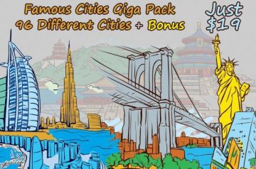 Famous Cities Collection: Giga Pack: 96 Different Cities