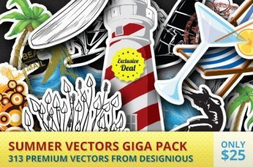 Summer Vectors Giga Pack: 313 Premium Items from Designious