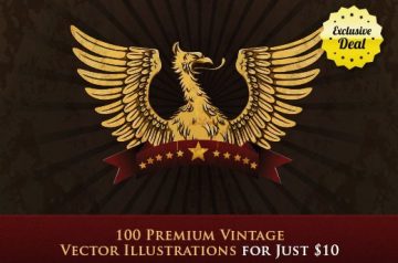 100 Vintage Vector Illustrations with an Extended License – Just $10