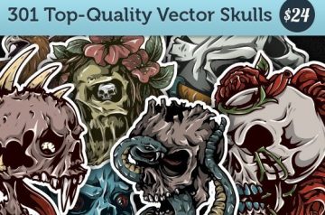 Get 301 Top-Quality Vector Skulls for Just $24 and Save $381