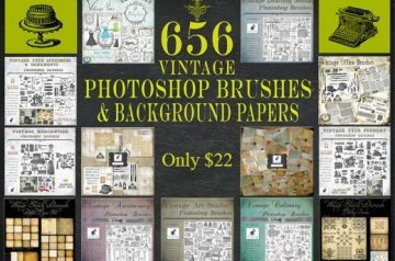 Vintage Photoshop Brushes & Background Papers from Le Paper Café