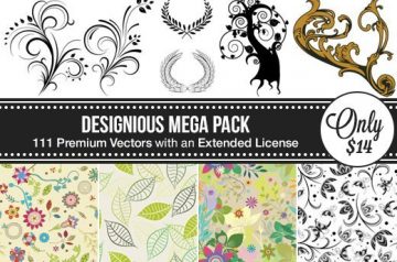 Designious Mega Pack: 111 Premium Vectors with an Extended License – Only $14