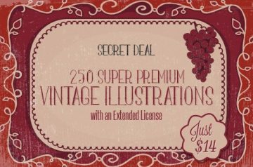 Premium Vintage Illustrations with Typography – Just $14