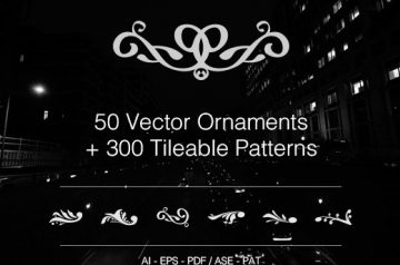 Gorgeous Vector Ornaments & 300 Tileable Patterns in Various Formats