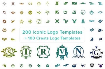 Iconic Logo Templates: 300 Superb Crests with Commercial License