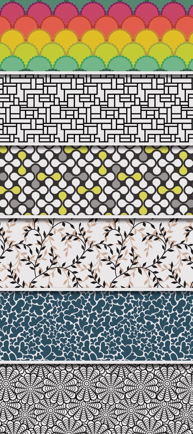 a collage of preview images from the free seamless geometric patterns bundle