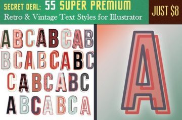 Premium Retro & Vintage Text Styles for Illustrator – Just $8