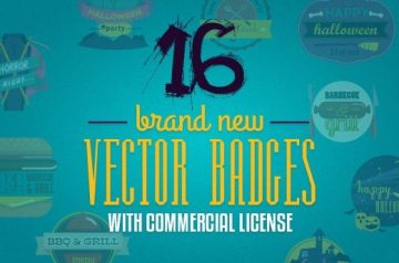 16 Brand New Vector Badges with Commercial License - only $5