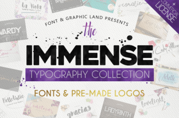 Beautiful Typography Collection with 100+ Fonts & Logos