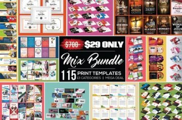 Print Template: Mix Bundle with 115 Print Templates