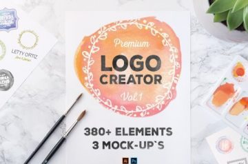 Premium Logo Creator with 380+ Elements & 3 Mock-Ups for Only $29