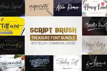 Script Brush Treasure Font Bundle - Only $29