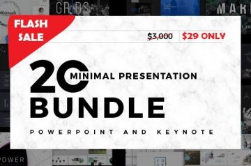 [Flash Sale] 20 Minimal Presentation Bundle with PPT and Keynote Templates - Only 29