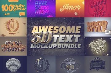 3D Text Mockup Bundle - Only $22