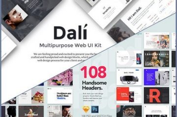 PS & Sketch Headers +Web UI Kit - Only $25
