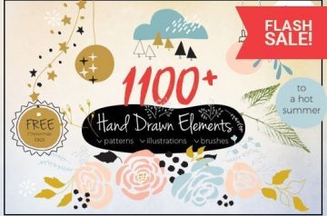 1100+ Hand-Drawn Graphics Only $19