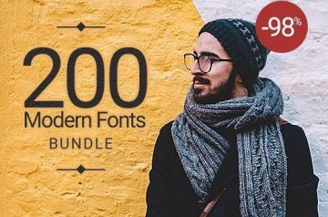 200 Modern Fonts Bundle - Only $29