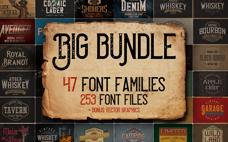 vintage fonts bundle