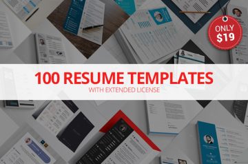 100 Resume Templates with Extended License - Only $19