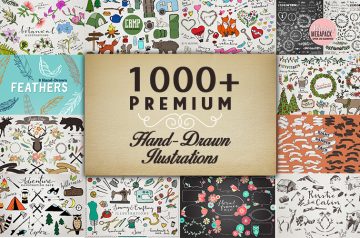 1000+ Premium Hand-Drawn Clipart Illustrations