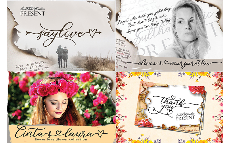 Snippets of love using the love fonts